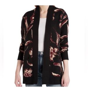 Les Serein Chunky Knit Black and Marion Floral Cardigan NWT Size Small
